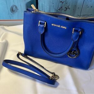 Michael Kors Satchel With Crossbody Strap - Safire Blue